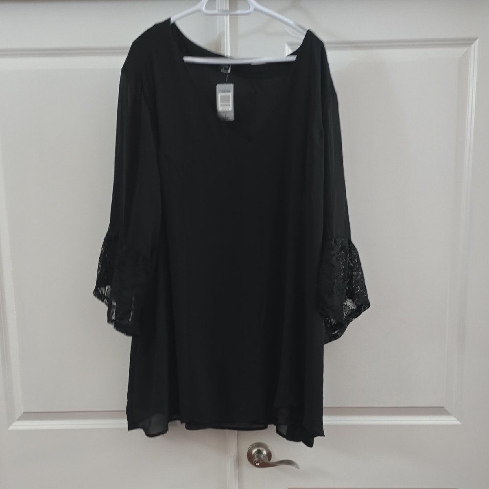 Torrid Black Bell Sleeve Blouse